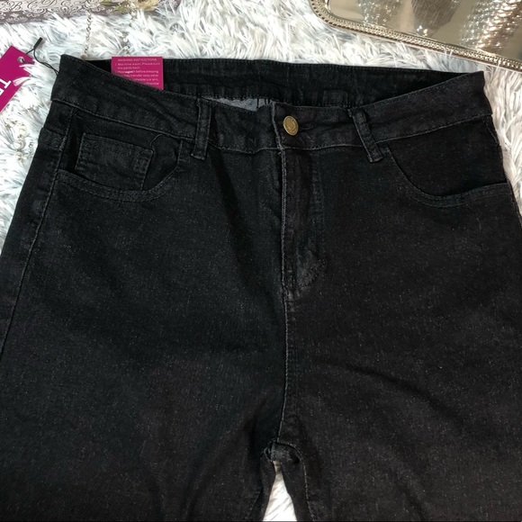 Tengfu Size 12 Jeans Flare Bottoms - Black - Picture 1 of 6